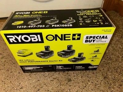 Brand New in Box RYOBI ONE+ 18V Lithium High Performance Starter Kit