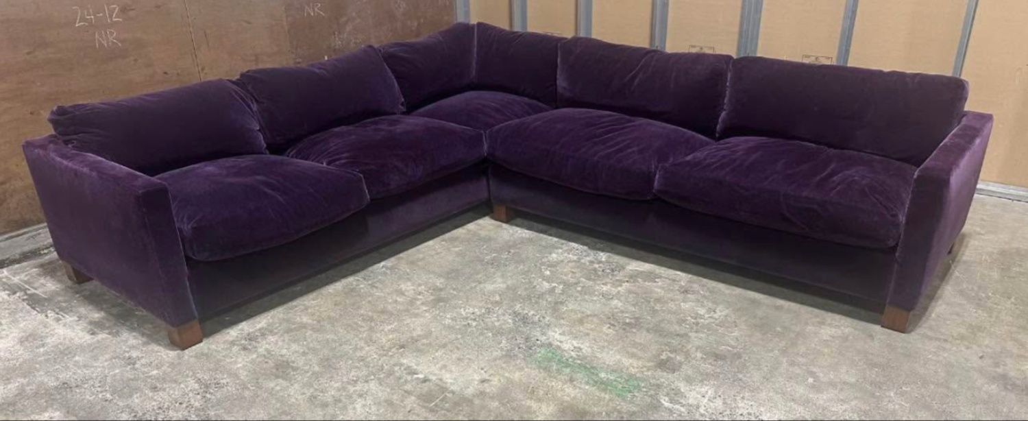 Authentic A. Rudin Designer Sectional – Purple Velvet – $3,000 (Retail $15,000+)