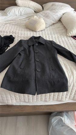 Dark Gray Wool Button-Up Coat