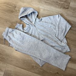 Light Gray Hoodie And Sweatpants Set UNISEX 