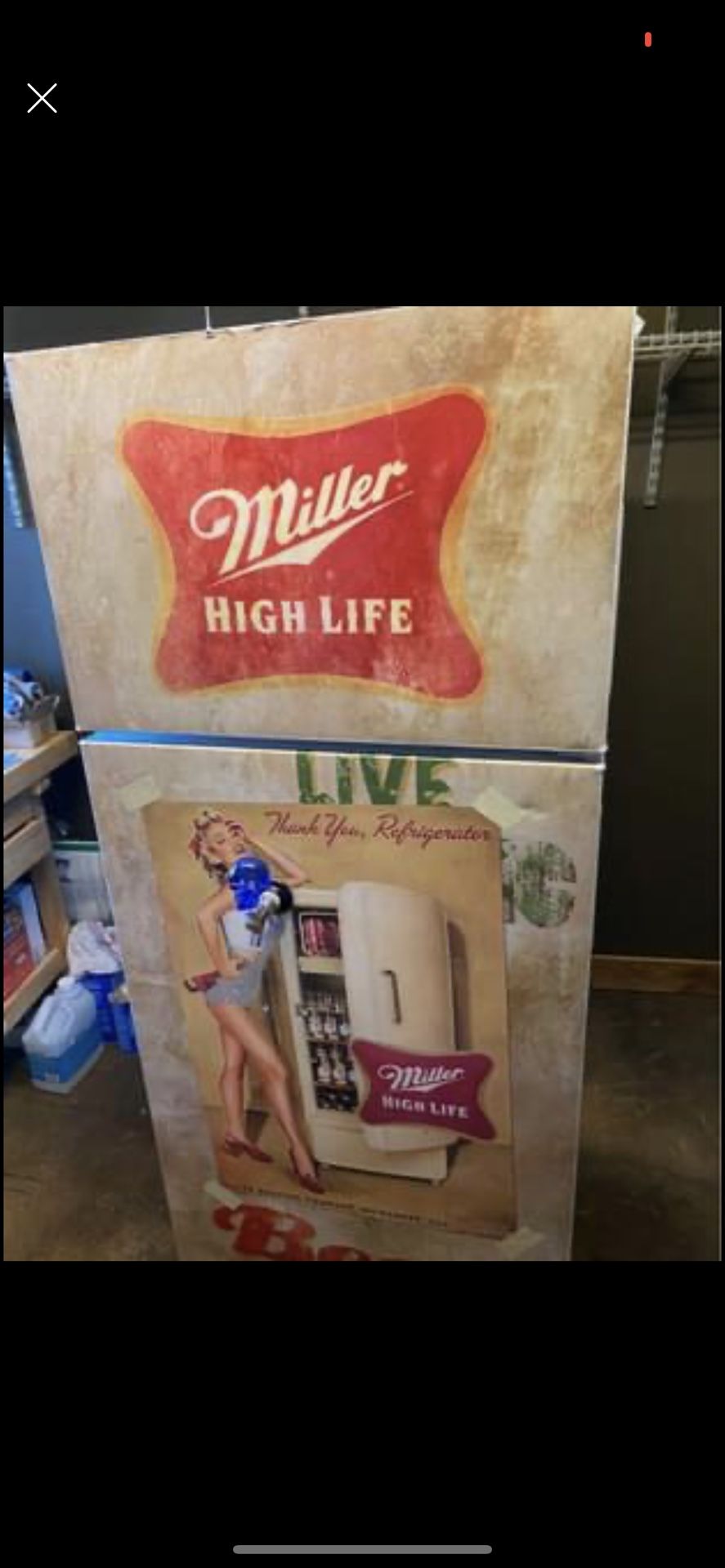 Miller Hi Life Fridge Freezer Combo Or Beer Kegerator - Great For Parties