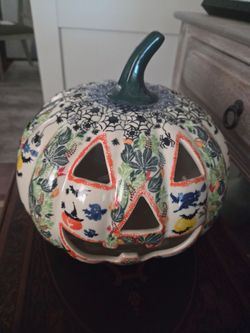 Kalich Unikat Polish Pottery Jack-O-Lantern