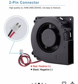 Black Blower Fan with 2-Pin Connector