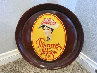 Vintage Thanny's Thudge Advertising Serving Tray - Lady with Hat OBO