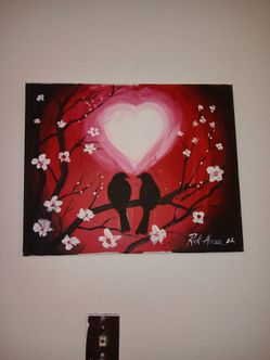 Original Acrylic Painting – Love Birds on Canvas