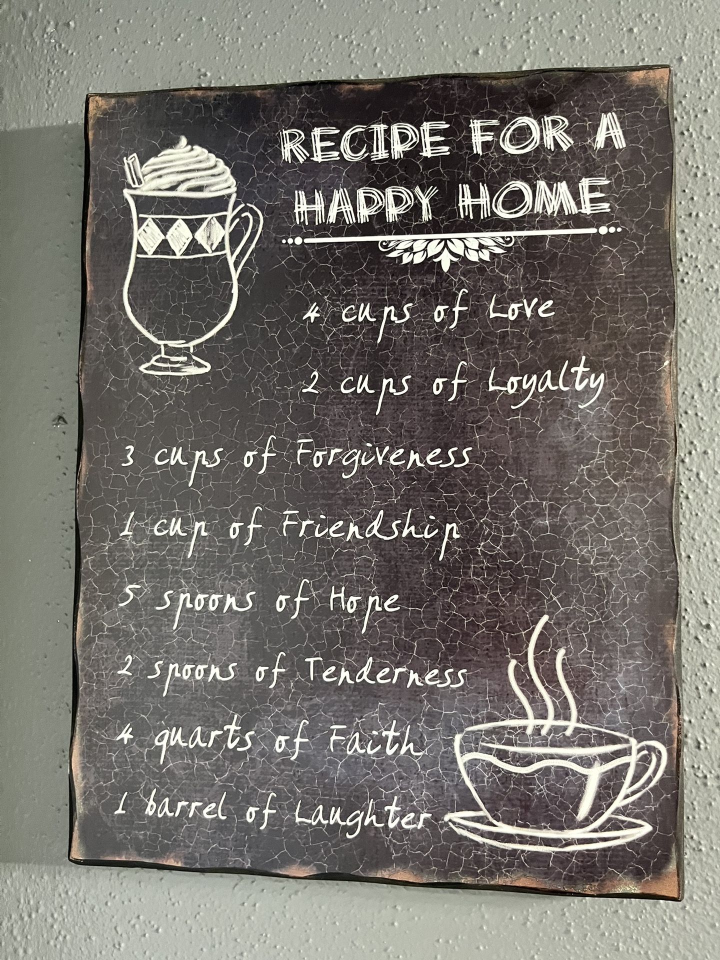 Recipe for a Happy Home Wall Decoration