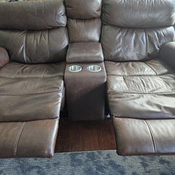 Leather Sofa- RECLINER ..