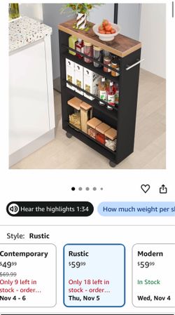 Skinny Kitchen Cart