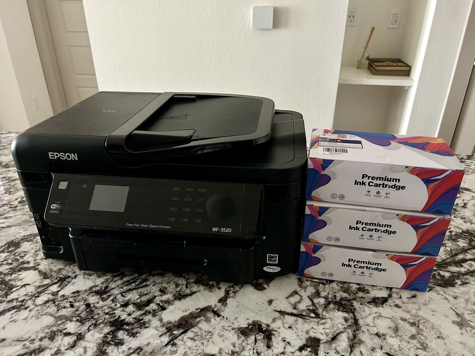 Epson WF-3520 Printer and Premium Ink Cartridges
