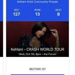 KEHLANI 10/30: 2 Tickets