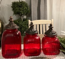 Glass Cookie Jar with Lids $35 for all