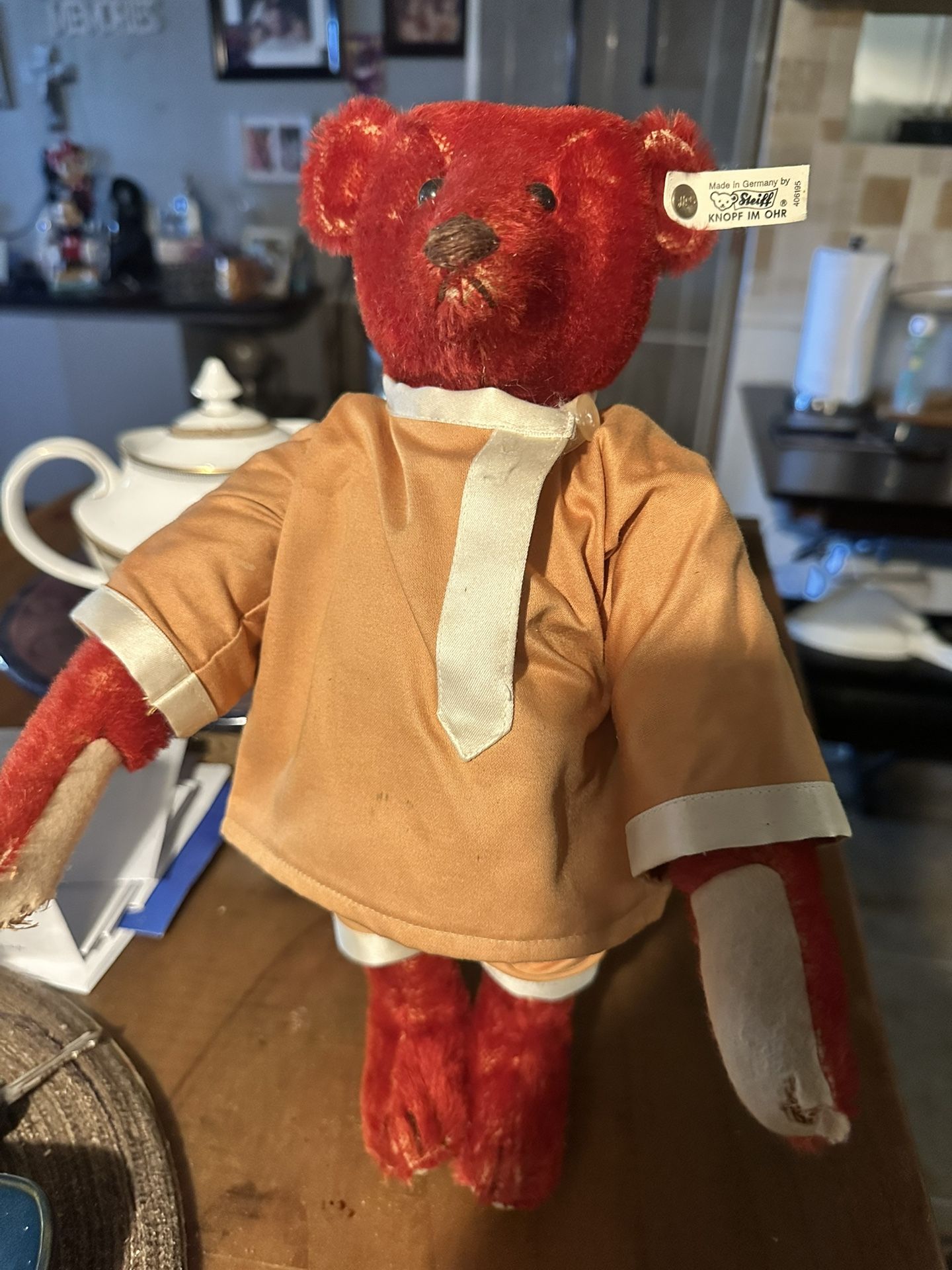 Vintage Steiff Red Alfonzo Replica Teddy Bear 1988 Limited Ed 13"