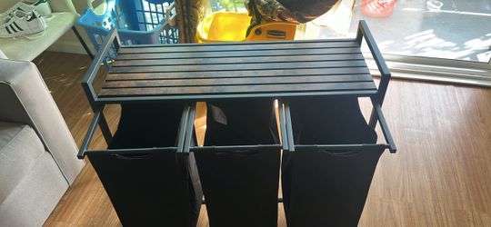 3-Bag Laundry Sorter with Top Shelf