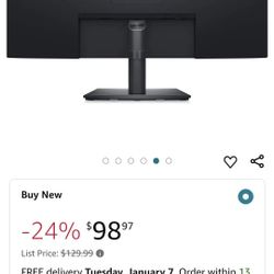 Dell 24" Monitor Brand New In Box With Logitech Web Cam And Wireless Mouse Bundle Deal$50