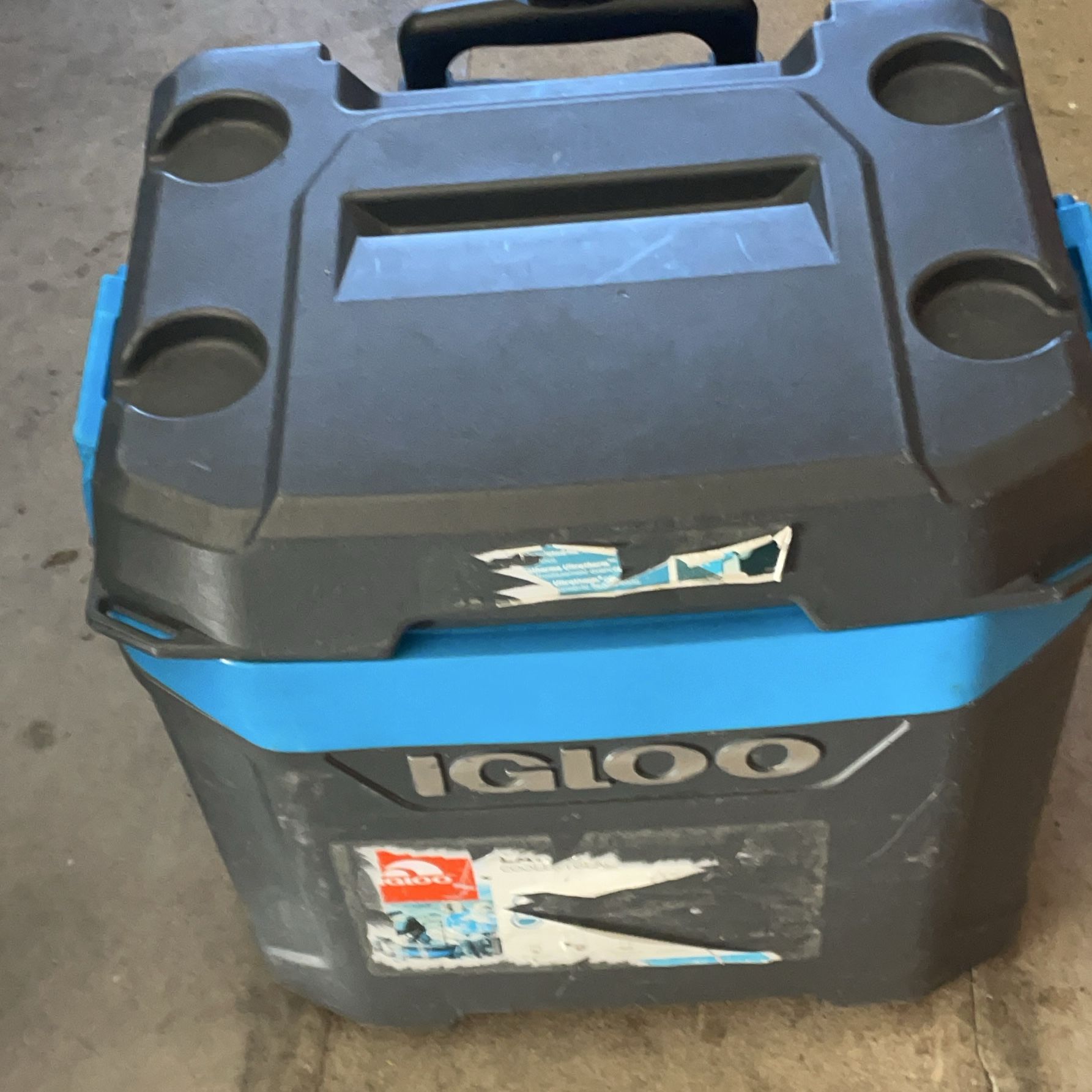 Blue and Gray Igloo Cooler