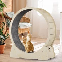LiiZee Cat Exercise Wheel for Indoor Cats, Cat Running Wheel with TPE Silent Roller, Cat Treadmill