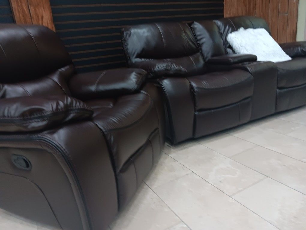 *Ad Special!!!*---Sleek Madrid Brown Leather Reclining Sets---Only $1499!!!---Delivery And FinancingðŸ¤