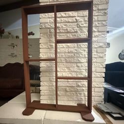 Solid wooden display shelf with multiple compartments. For indoor and outdoor 38"x25"|