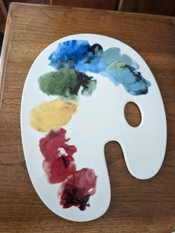 West Elm Fish Eddy Artist Palette Ceramic Cheese Board Or Wall Decor
