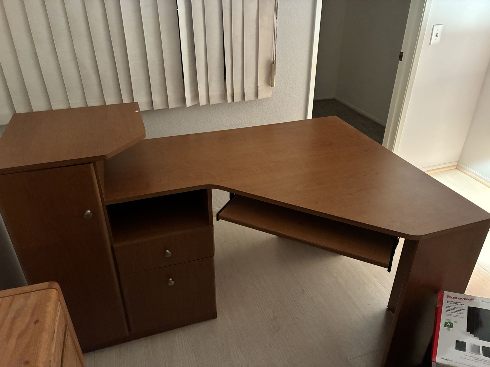 Recliner, Desks, Oak Entertainment Center, File Cabinets, Lamp, Lava Rocks