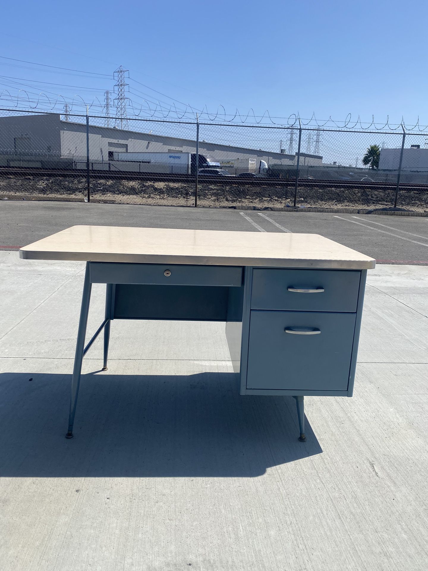 Mid-century Metal teachers desk