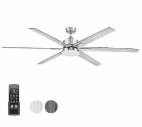Cumberland 72-in Brushed Nickel LED Ceiling Fan With Light and Remote Control Included