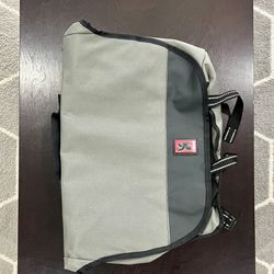 Like New Chrome Messenger Bag (with Fixed Laptop Zippered Pouch)