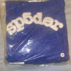 New Blue Puff Print Spider Hoodie