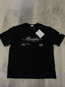 Moncler Black Graphic T-Shirt Size Large