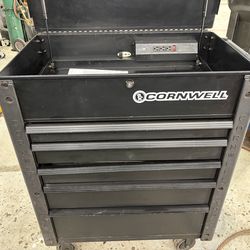 CORNWELL 5 Drawer Pro Series Flip Top Service Cart w/ Power Strip