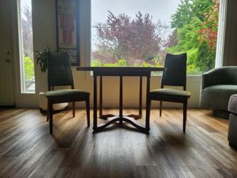 Round dining table mid century modern vintage  teak