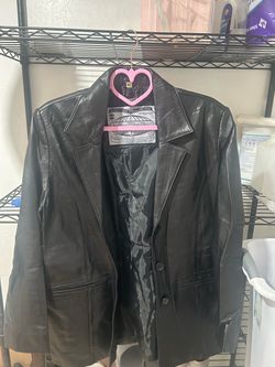 Ashraf Trading leather blazer