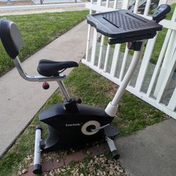 Loctek Upright Exercise Bike With Removable Lap Top Desk,Heart Rate,Calories, Distance 