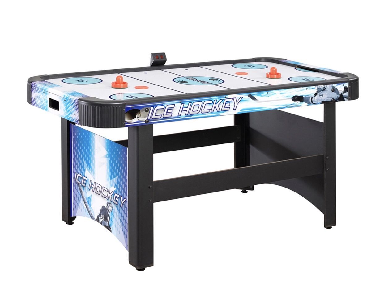 Hathaway Face-Off 5-Foot Air Hockey Game Table for Family Game Rooms with Electronic Scoring, Free Pucks & Strikers