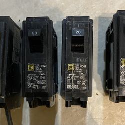 20 amp Square D Breakers (4) 