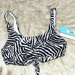 Beach Bunny Sage Knot Top in Zebra size M