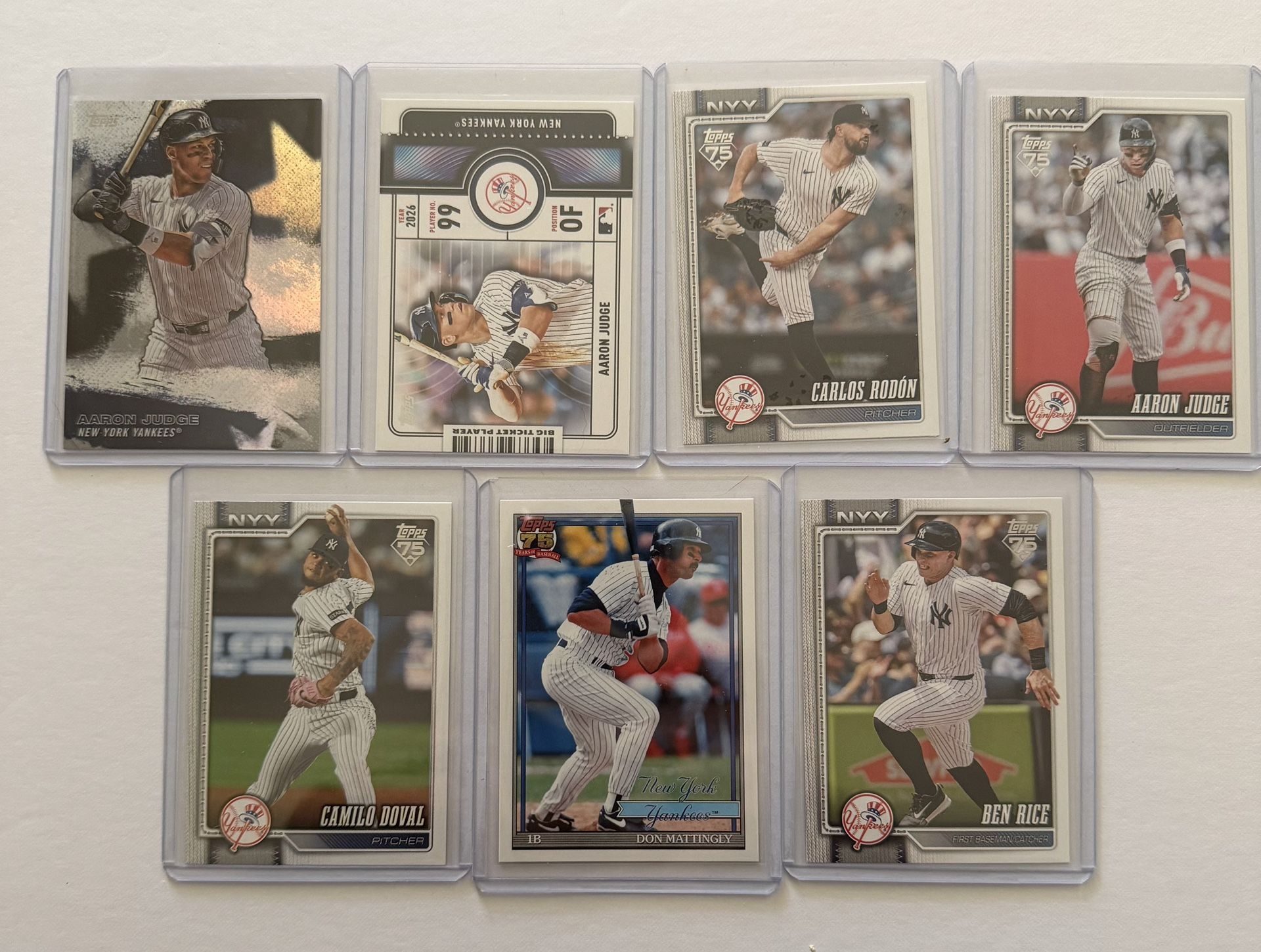 New York Yankees Topps Baseball Card Lot Aaron Judge Don Mattingly