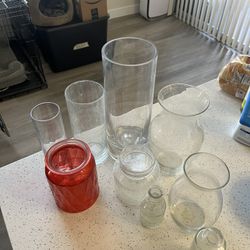 Assorted Glass Vases & Jars