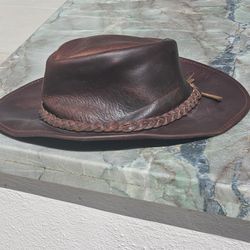 Leather Aussie/ Cowboy Henschel Leather Hat
