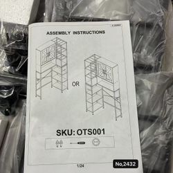 New in box /Over The Toilet Storage Cabinet with Doors - 7 Tier Bathroom Organizer with Adjustable Shelf, Freestanding Space Saver Rack Above Toilet 