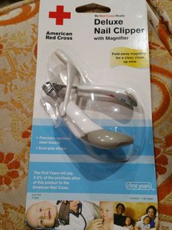 NEW The First Years Nail Clipper w/ Magnifier Glass Baby Infant Kid Children Trimmer