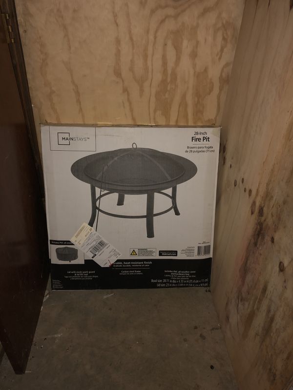 Mainstays 28 Fire Pit With Pvc Cover And Spark Guard For Sale In