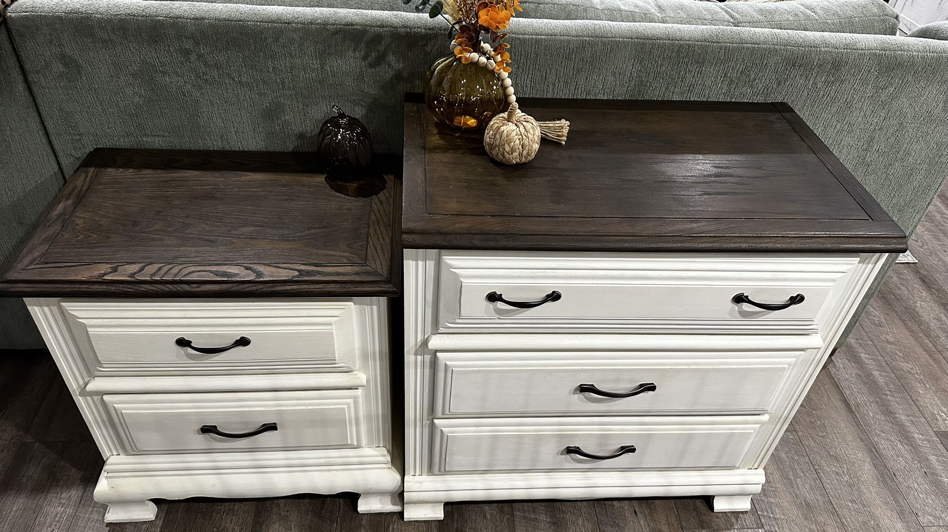 Refinished Solid Oak Dresser & Nightstand