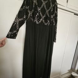 Giffnetti Sequin Slipt Thigh Dress Plus Size