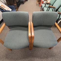 2 matching Green Chairs
