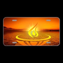 License Plate Novelty Car Front Shell Fire Flame Wave Yoga Water