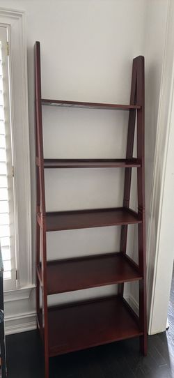 5-Tier Wood Ladder Bookshelf