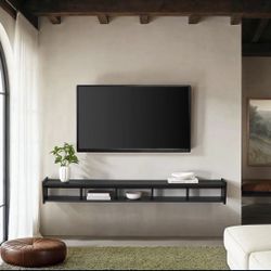 New Large Black Floating Minimalist TV Stand