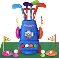 Meland Kids Golf Club Set - Toddler Golf Ball Game Play Set Sports Toys Gift for Boys Girls 3 4 5 6 Year Old (Blue)