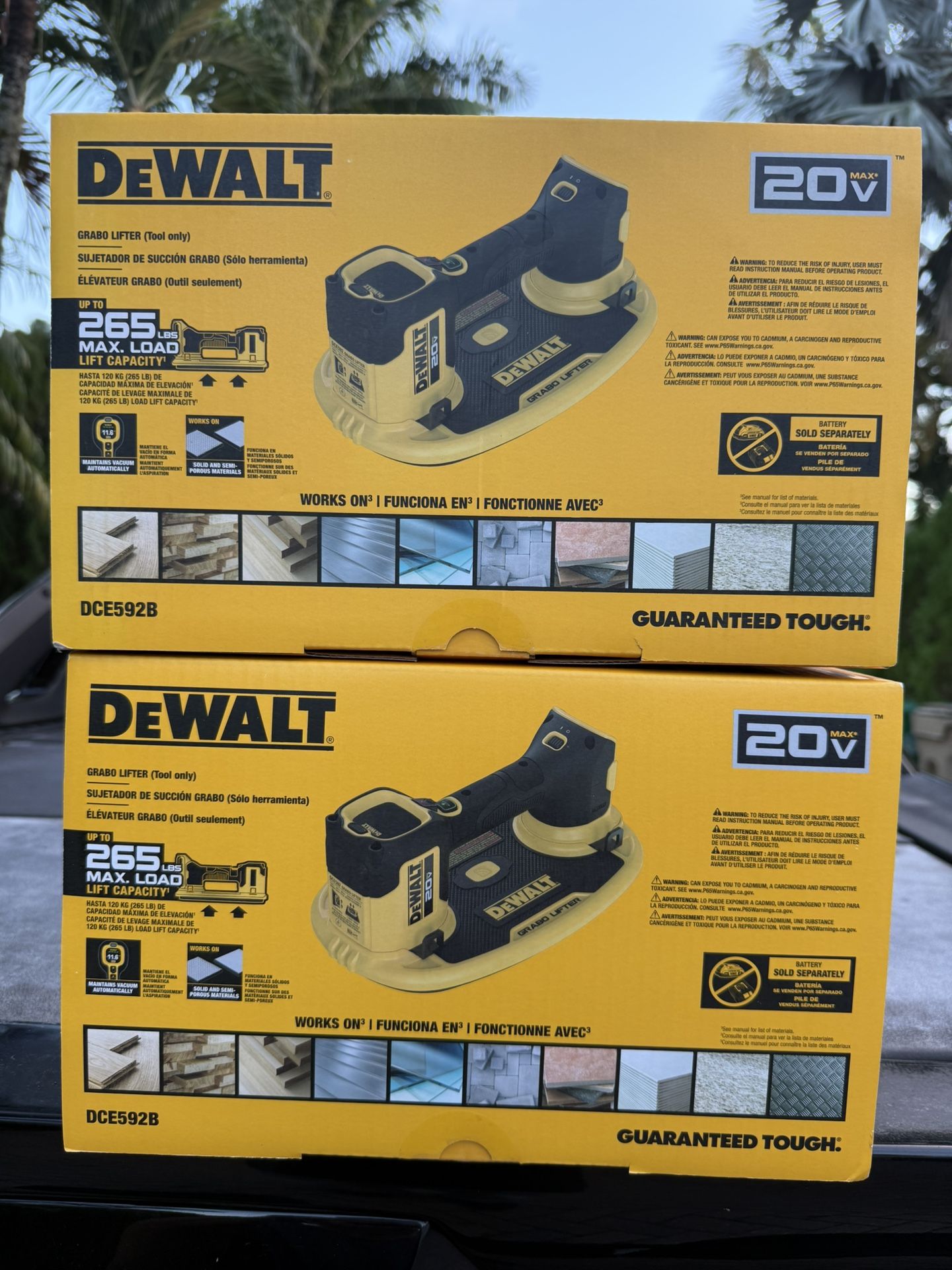 Pair Of Dewalt 20V Grabo Lifters Brand New Sealed.